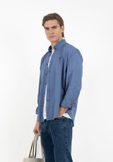 Camisa Sarga Portrait Indigo Vintage