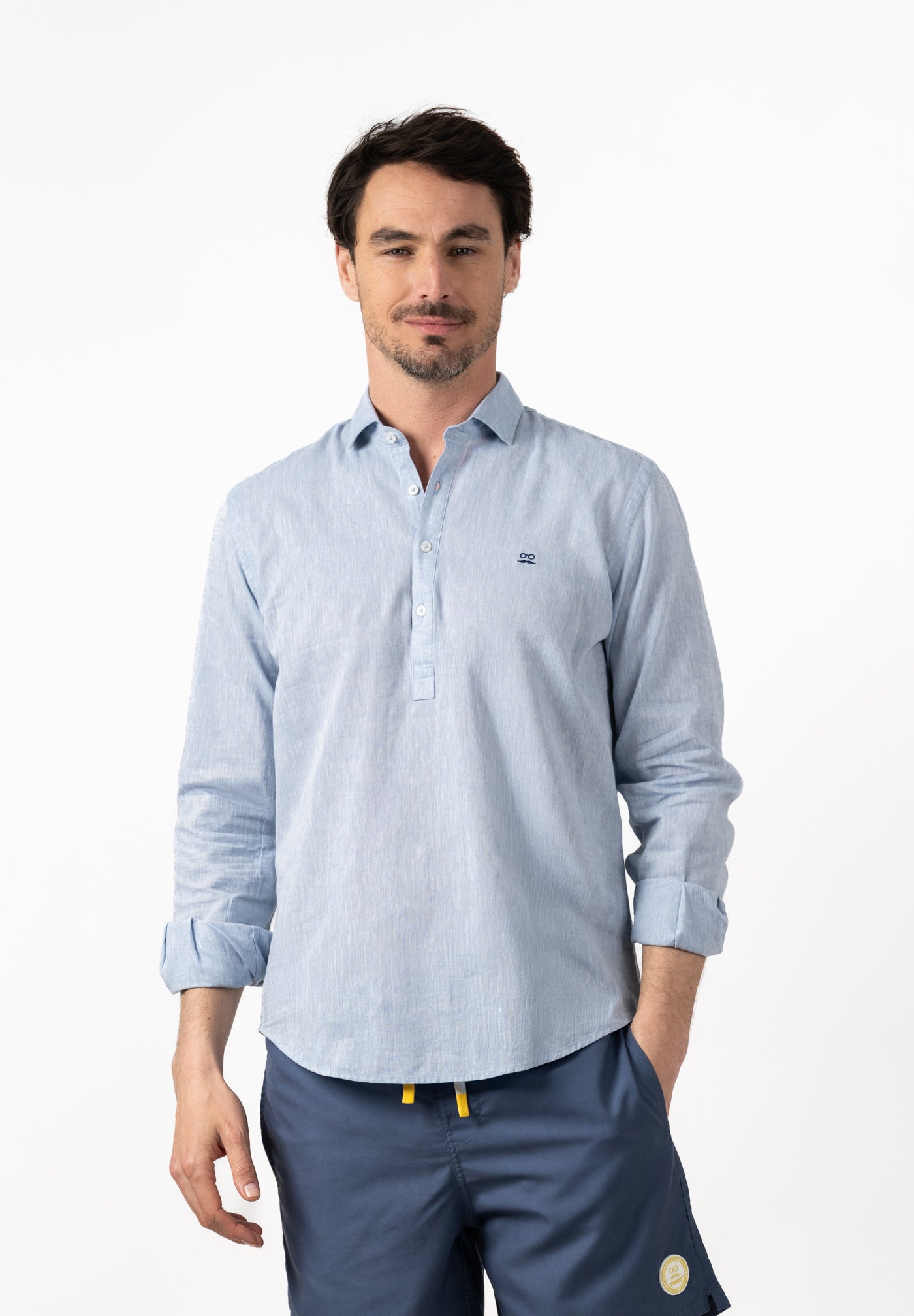 Linen T-Shirt English Blue