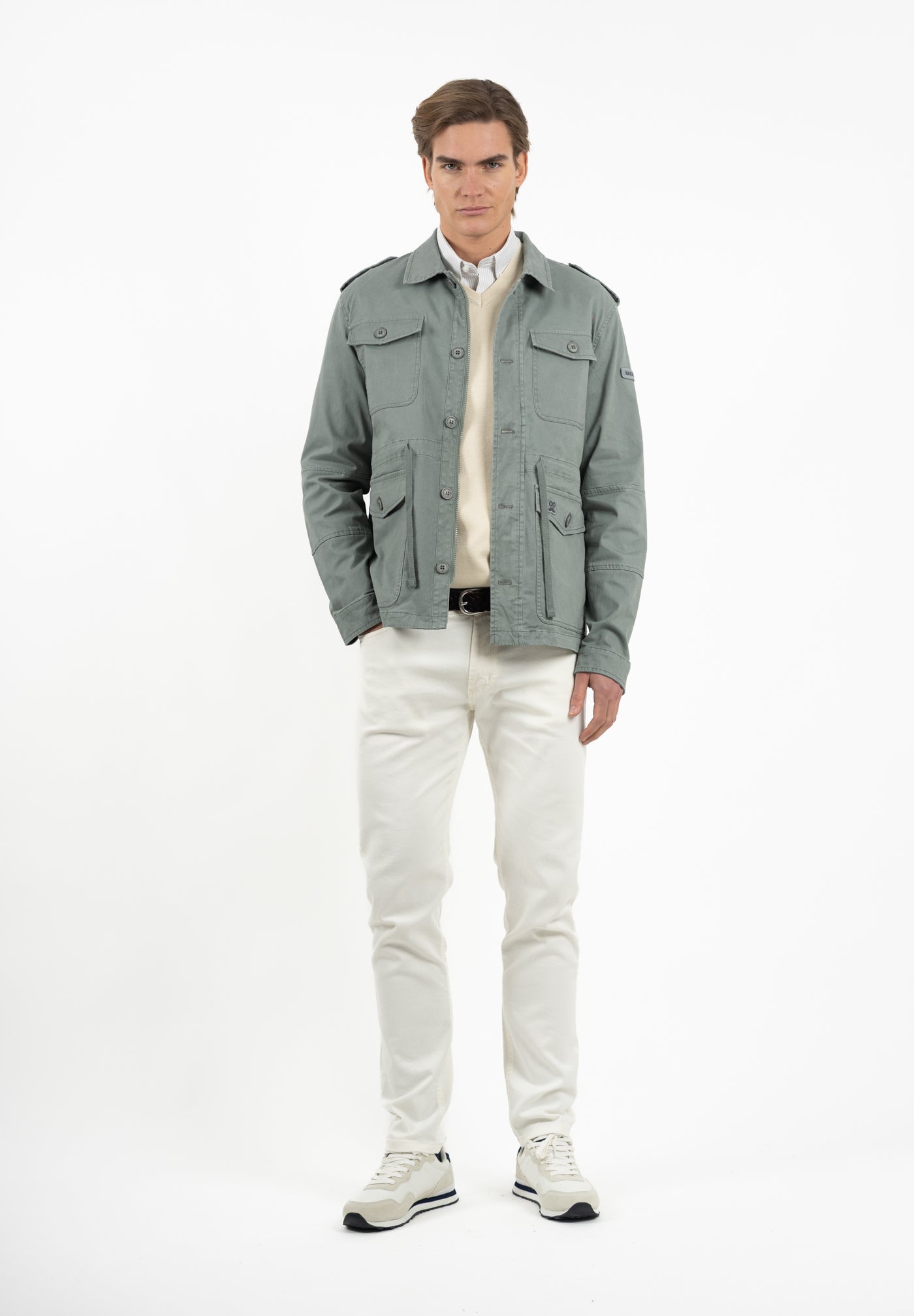 Olive Drawstring Safari Jacket