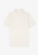 Embossed Logo Polo Shirt Beige