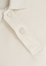 Embossed Logo Polo Shirt Beige