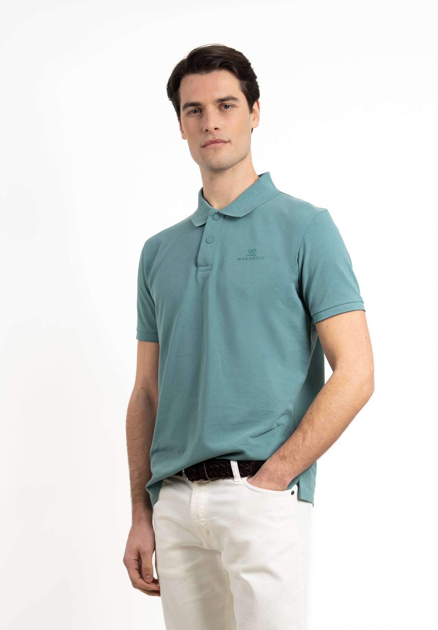 Polo with embossed logo Sea Blue