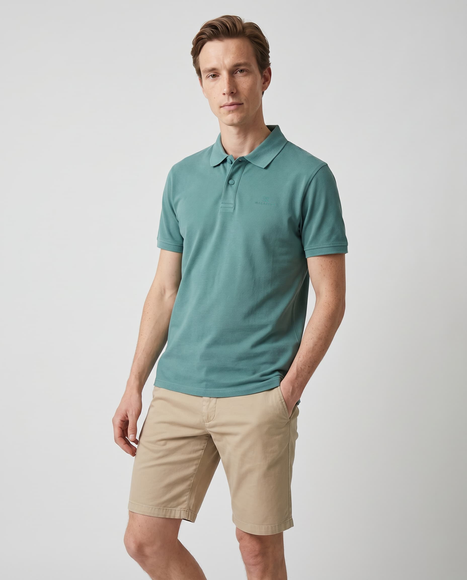 Polo with embossed logo Sea Blue