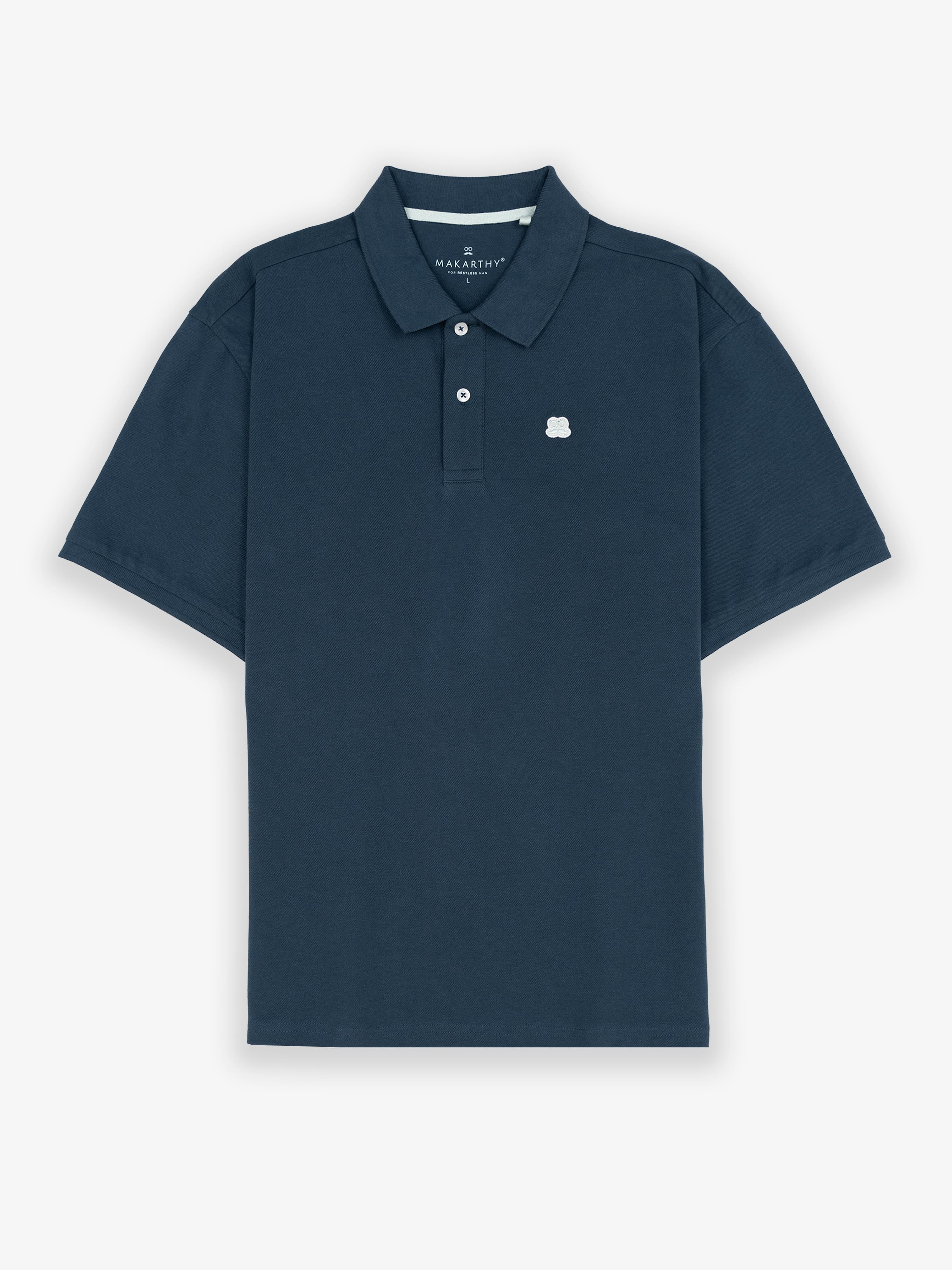 Polo Oversize Parche Azul Medianoche