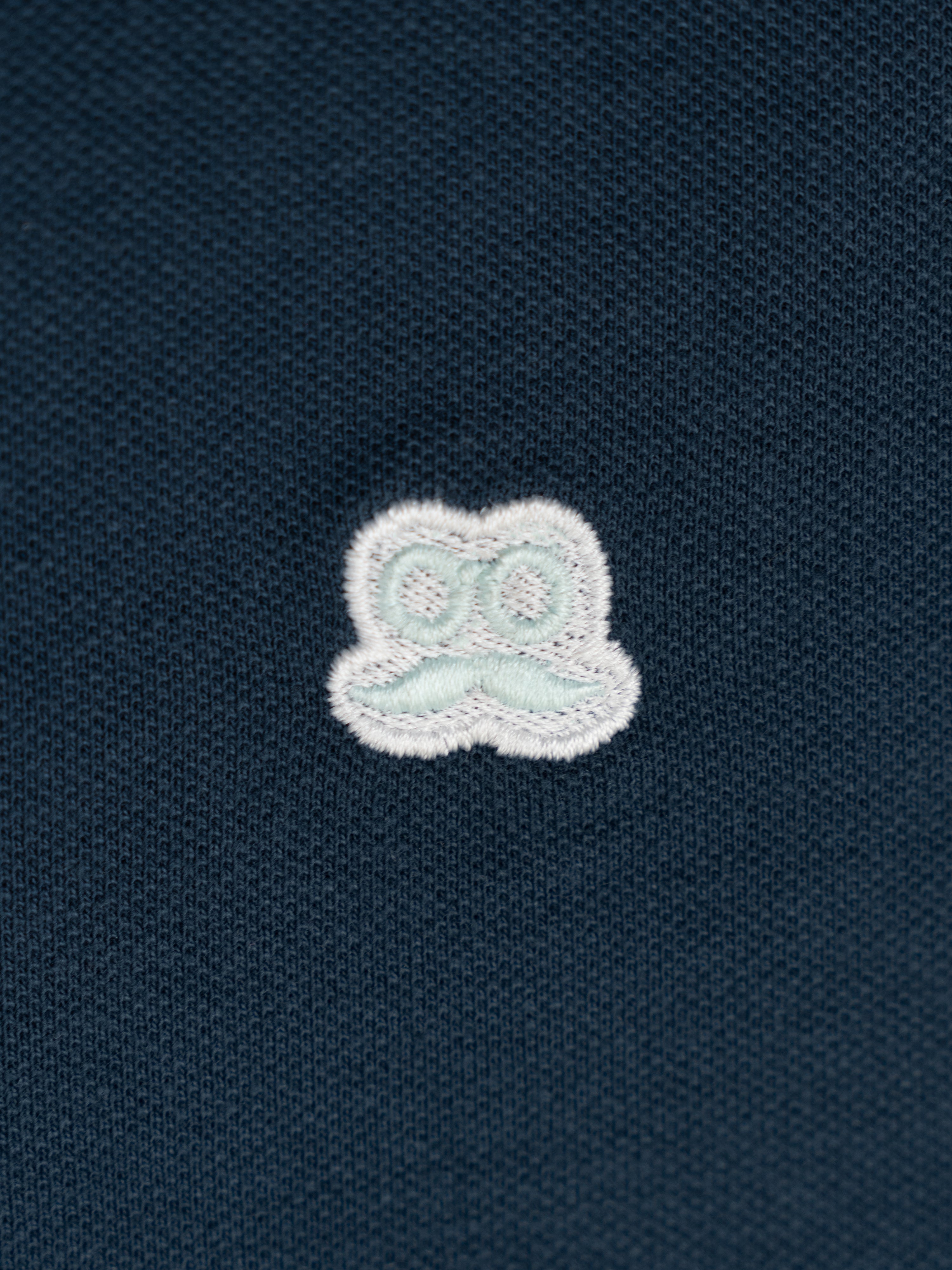 Polo Oversize Parche Azul Medianoche