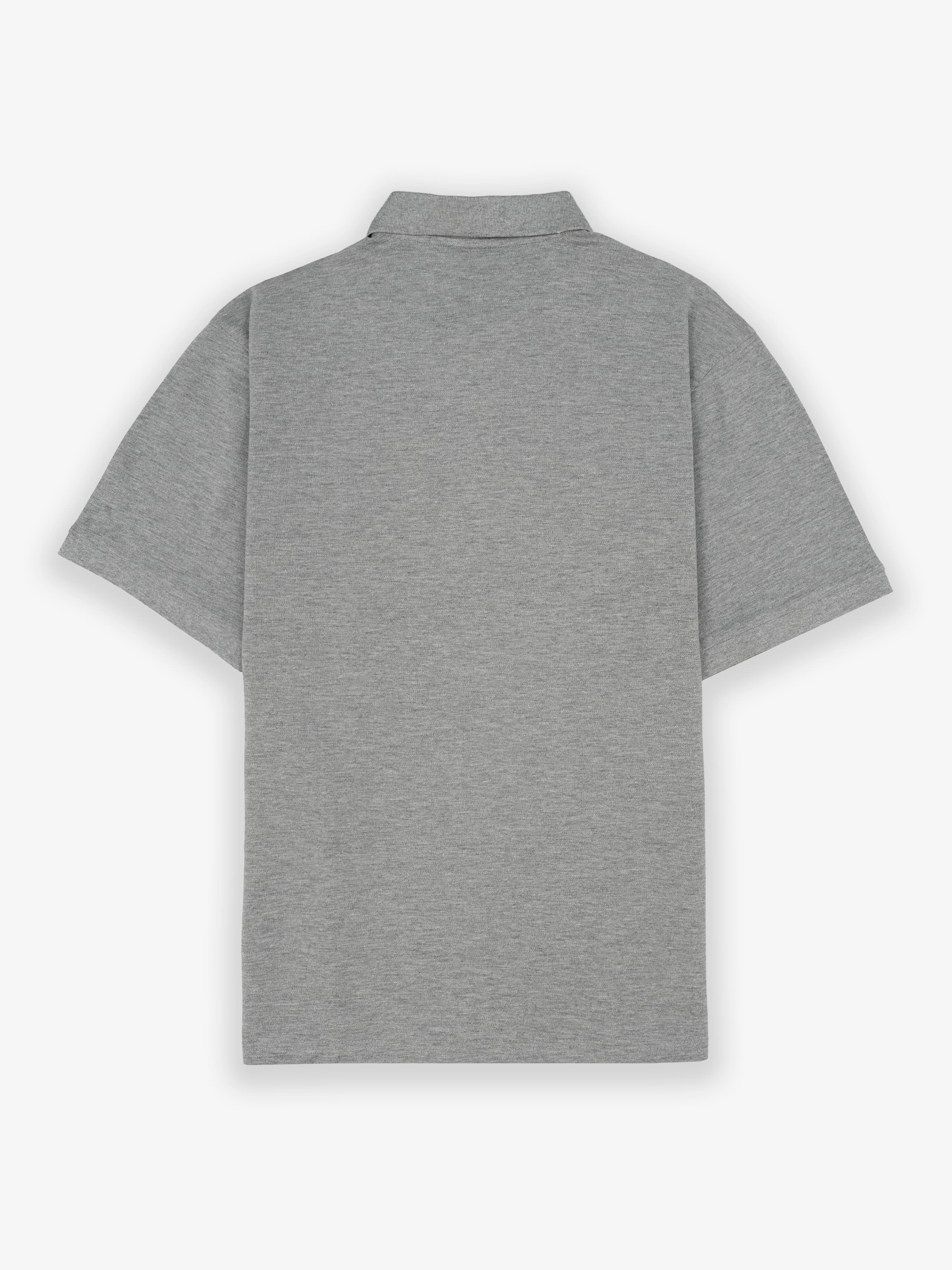 Polo Oversize Parche Bordado Gris