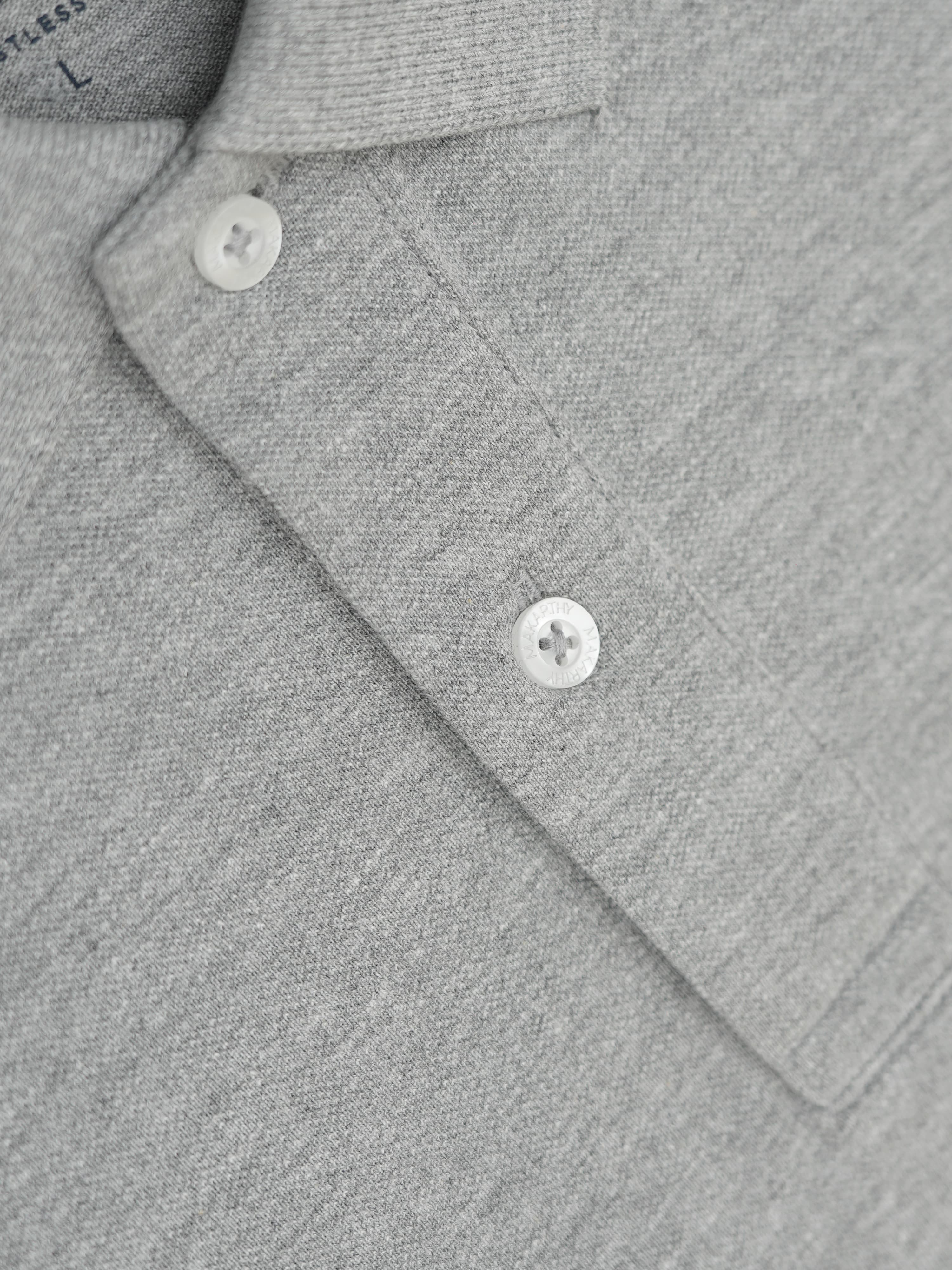 Polo Oversize Parche Bordado Gris