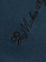 Polo Desgastado Manga Larga Azul Medianoche