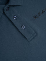 Polo Desgastado Manga Larga Azul Medianoche