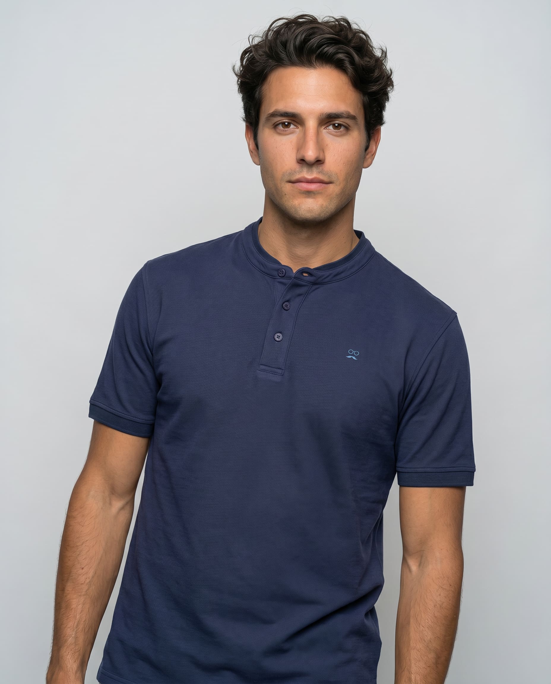Polo Cuello Mao Marino