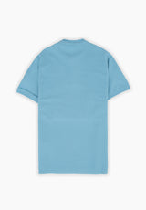 Mao Collar Polo Shirt Sea Blue