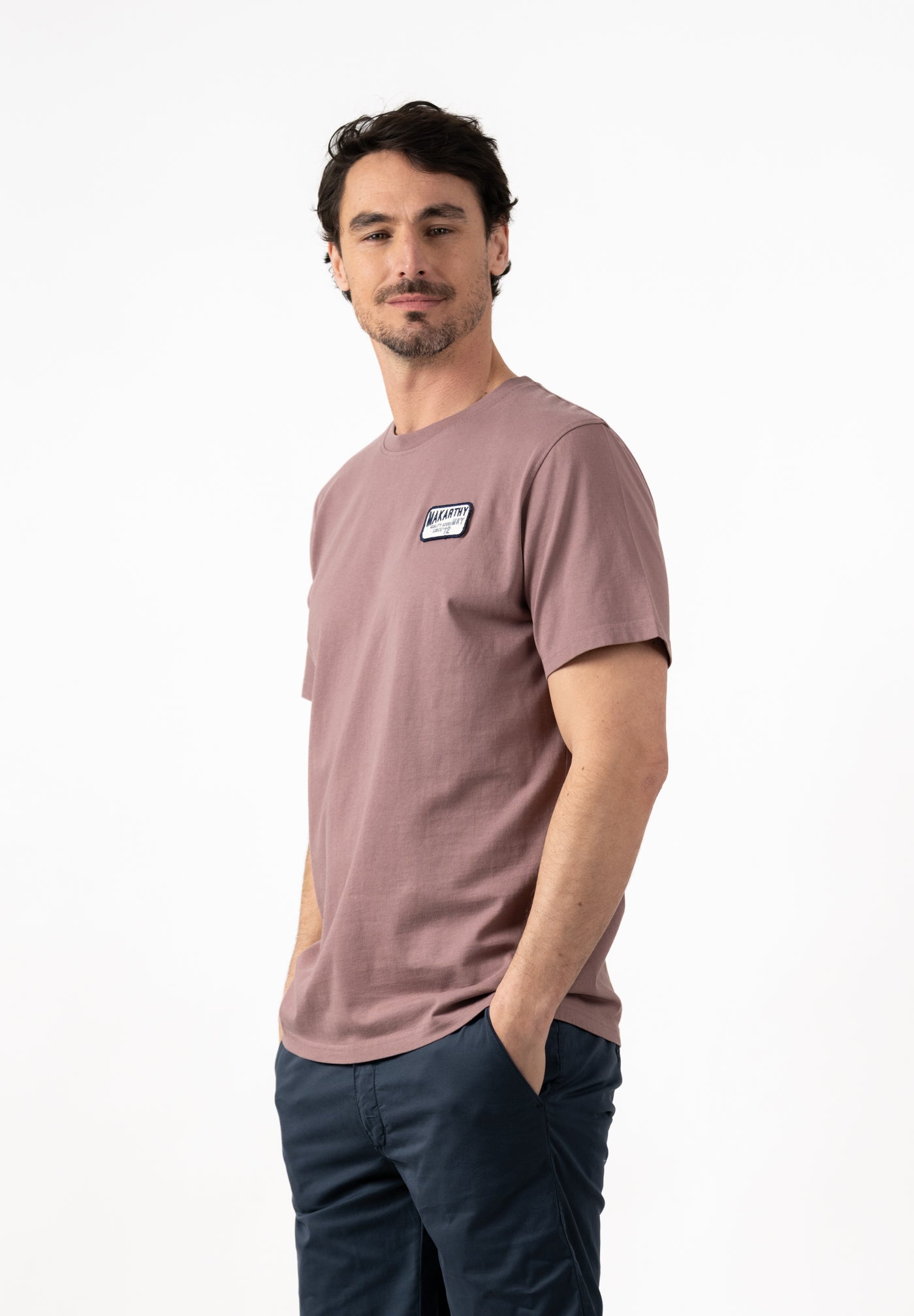 Mauve Embroidered Patch T-Shirt