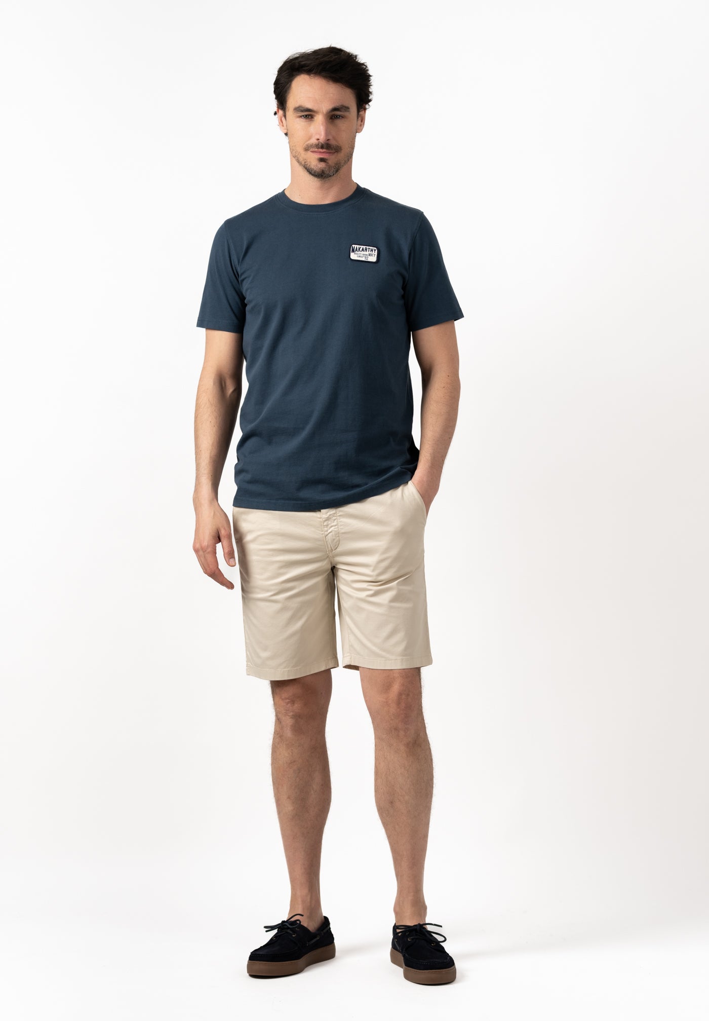 Midnight Blue Embroidered Patch T-Shirt