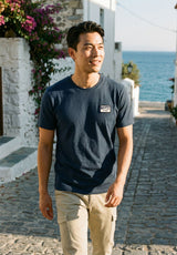 Midnight Blue Embroidered Patch T-Shirt