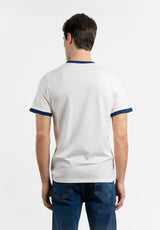 White Contrast Trim T-Shirt