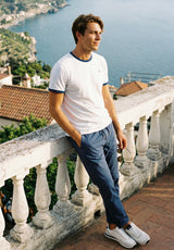 White Contrast Trim T-Shirt