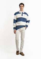 Sudadera Cuello Polo Índigo Vintage