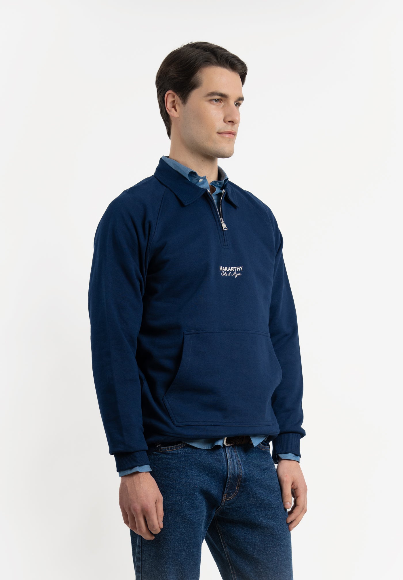 Navy Half-Zip Sweatshirt