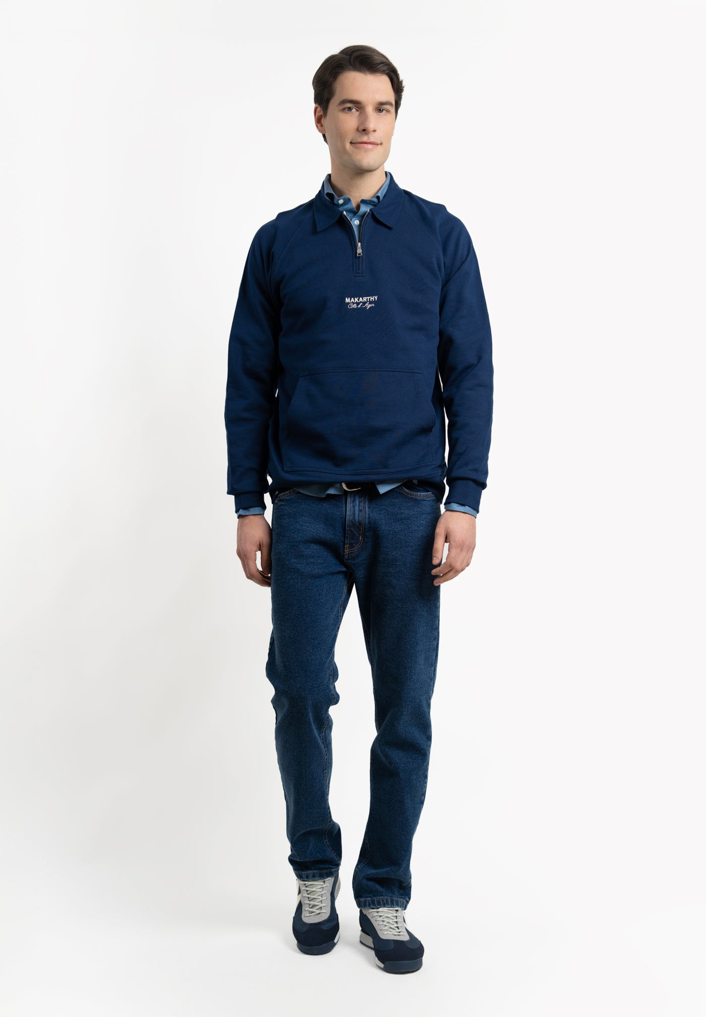 Navy Half-Zip Sweatshirt