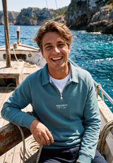 Sudadera Media Cremallera Sea Blue