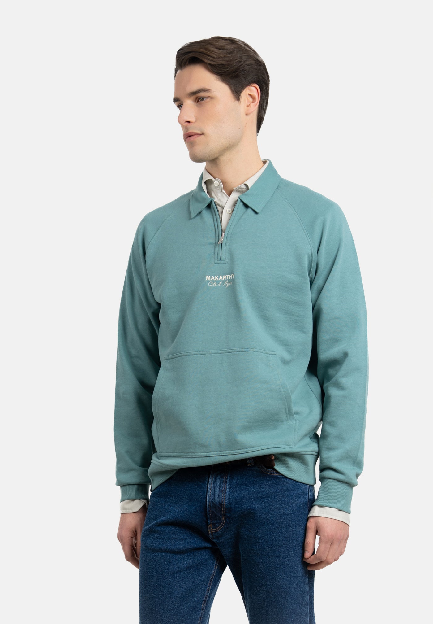 Sudadera Media Cremallera Sea Blue