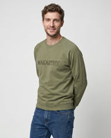 Sudadera Ranglan Bordado Oliva