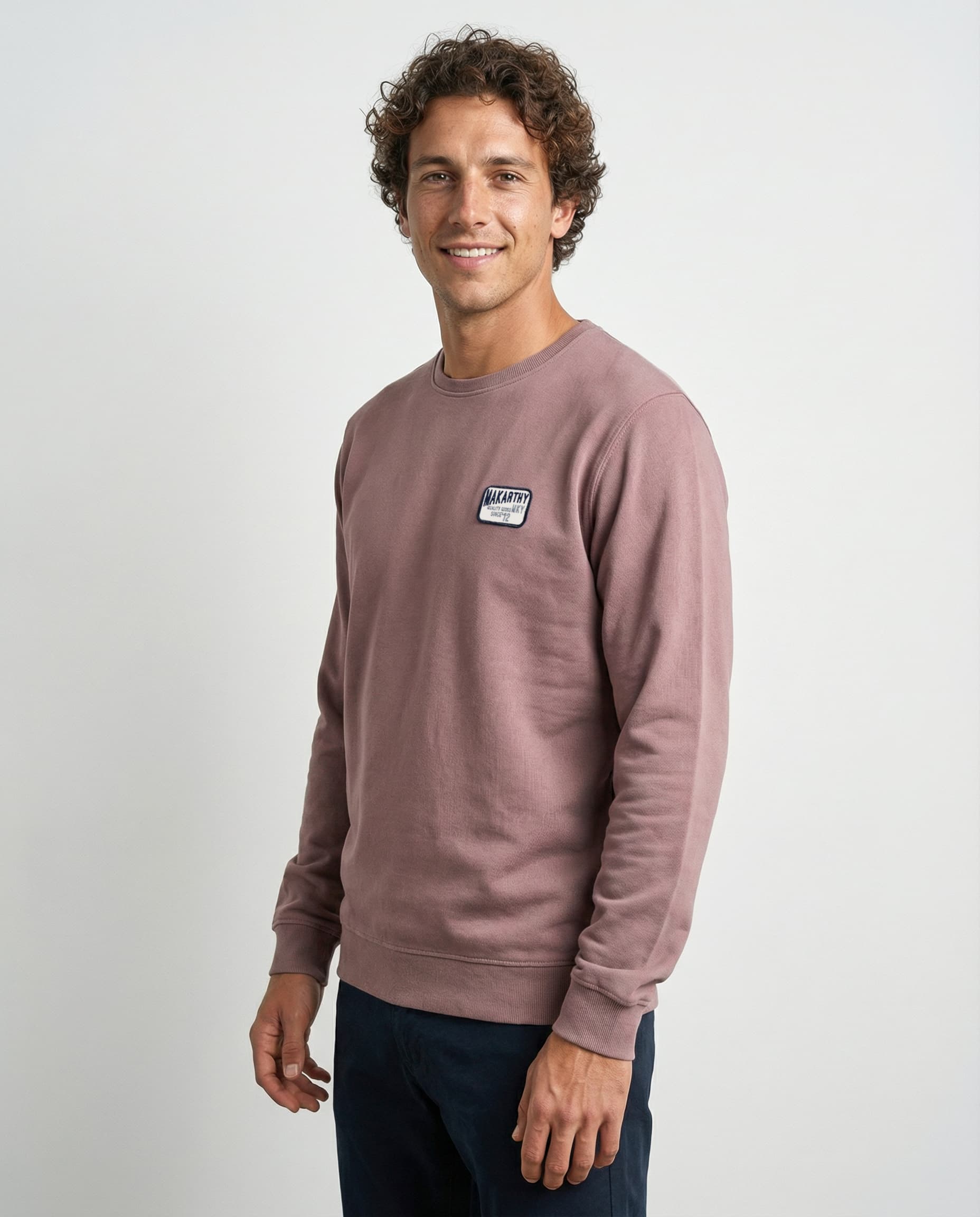 Embroidered Patch Sweatshirt Mauve