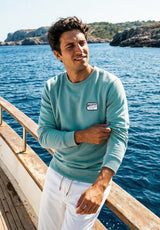 Sudadera Parche Bordado Sea Blue