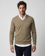 Jersey Cuello Pico Camel