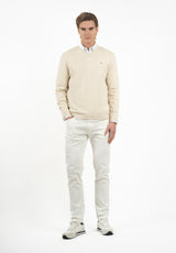 Jersey Cuello Pico Soft Blanco Roto