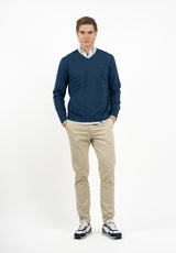 Jersey Cuello Pico Soft Azul Medianoche