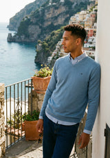 Jersey Cuello Pico Soft English Blue