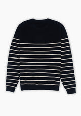 Jersey Cuello Caja Rayas Marino