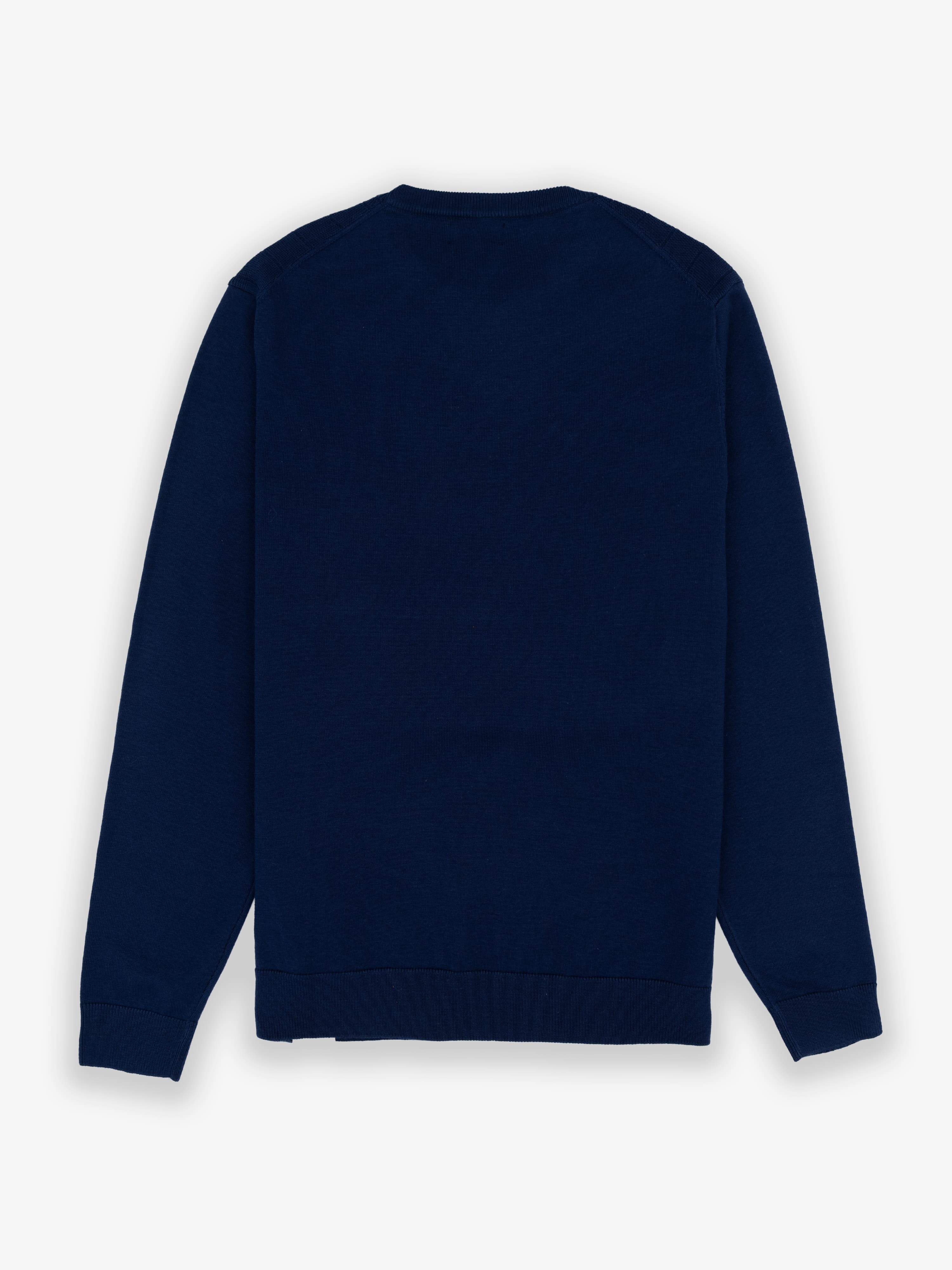 Jersey Cuello Caja Raya Tricotada Marino