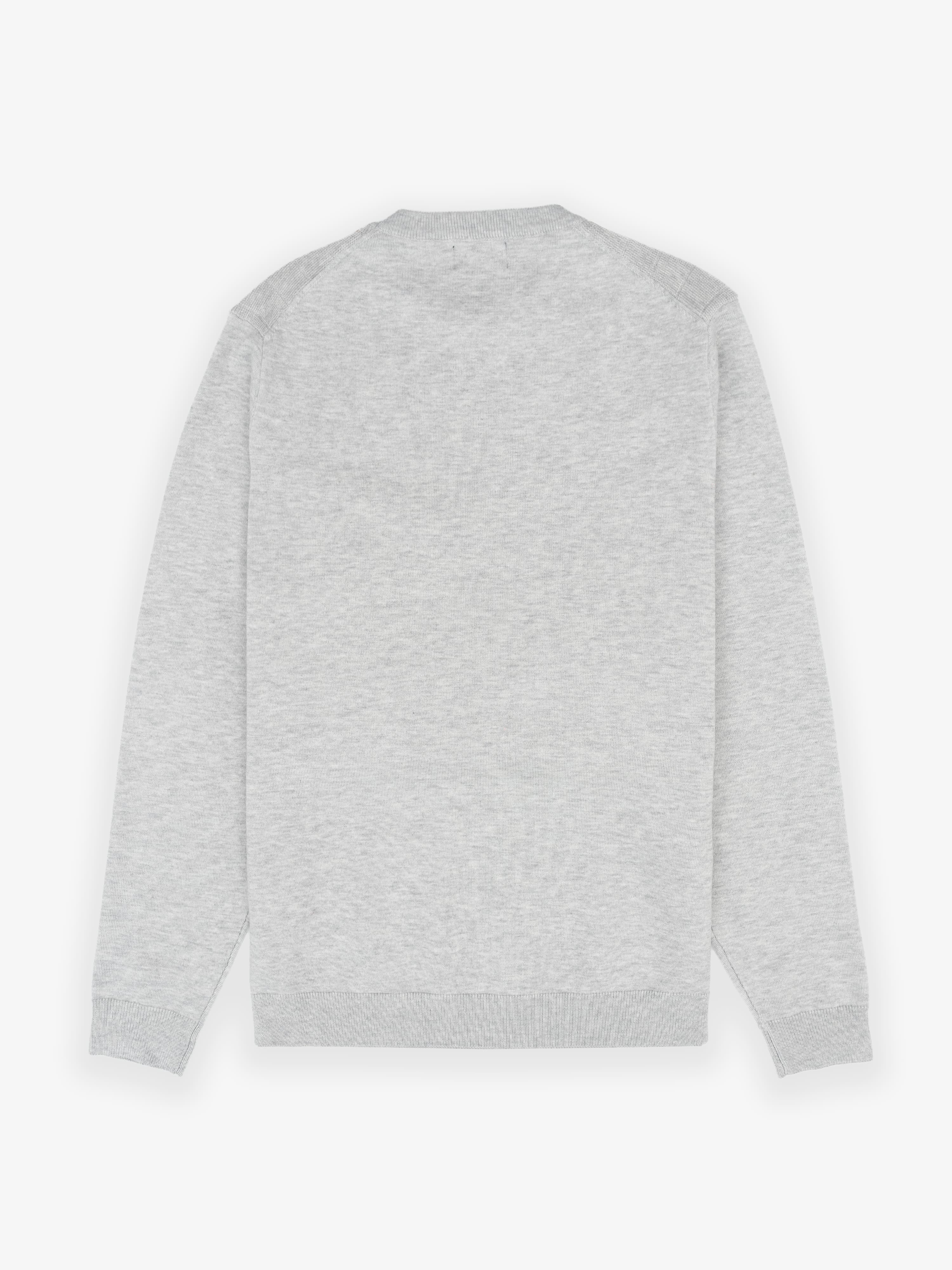 Jersey Cuello Caja Raya Tricotada Gris Claro