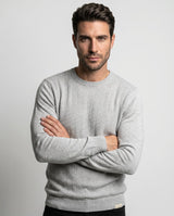 Jersey Cuello Caja Raya Tricotada Gris Claro