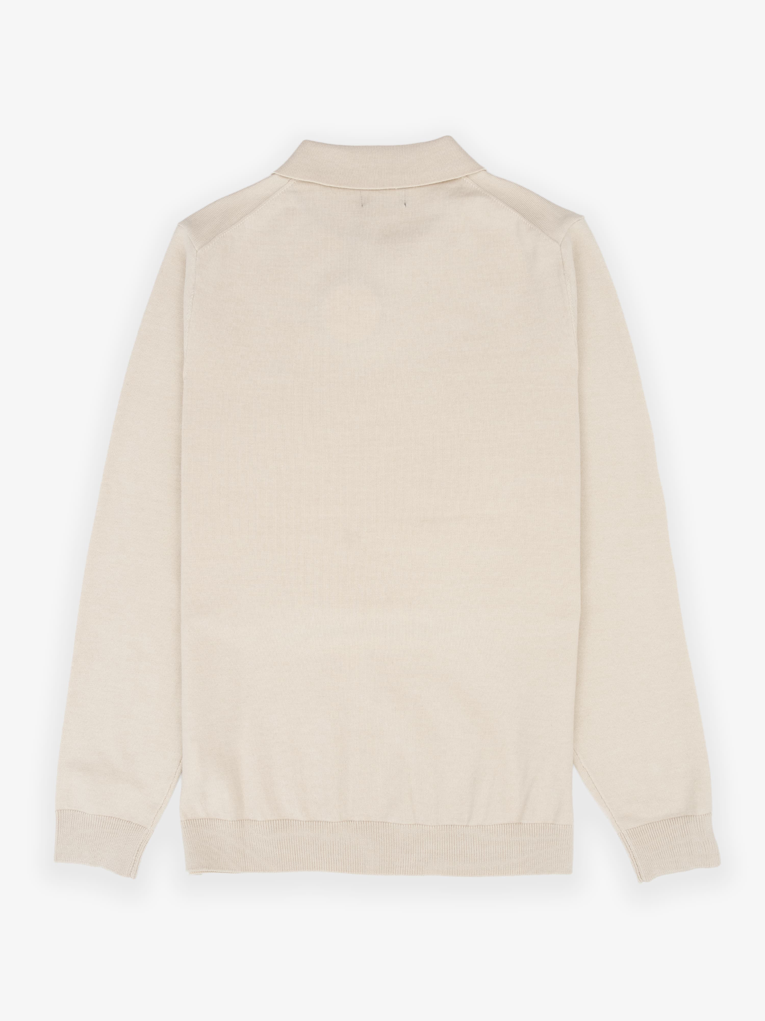 Jersey Liso Cuello Polo Blanco Roto