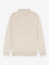 Jersey Liso Cuello Polo Blanco Roto