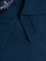 Jersey Liso Cuello Polo Azul Medianoche