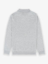 Jersey Liso Cuello Polo Gris Claro
