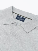 Jersey Liso Cuello Polo Gris Claro