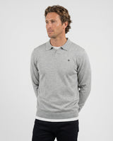 Jersey Liso Cuello Polo Gris Claro