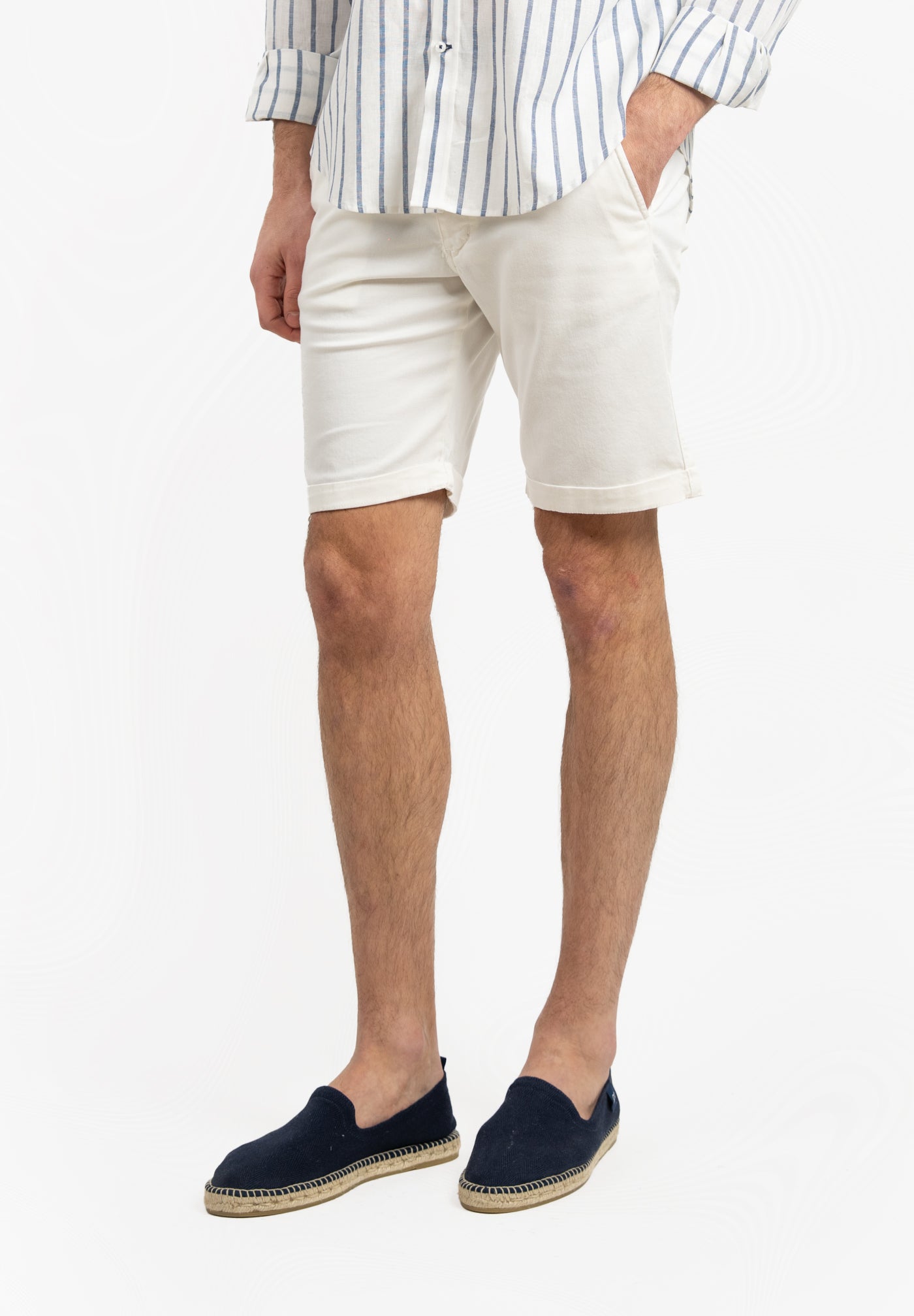 Off-White Washed Denim Shorts