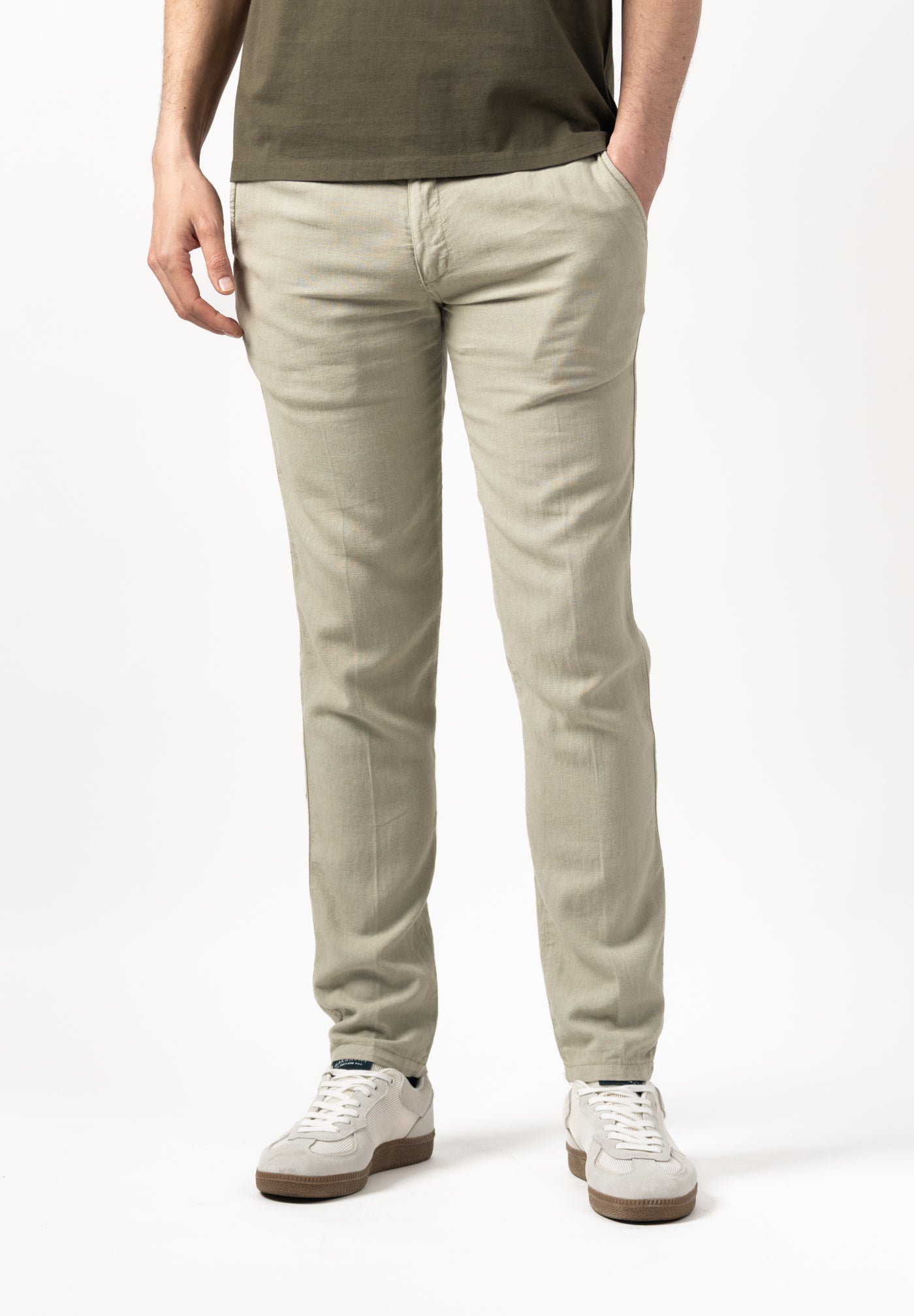 Men's Chino Dress Pants Linen Sand