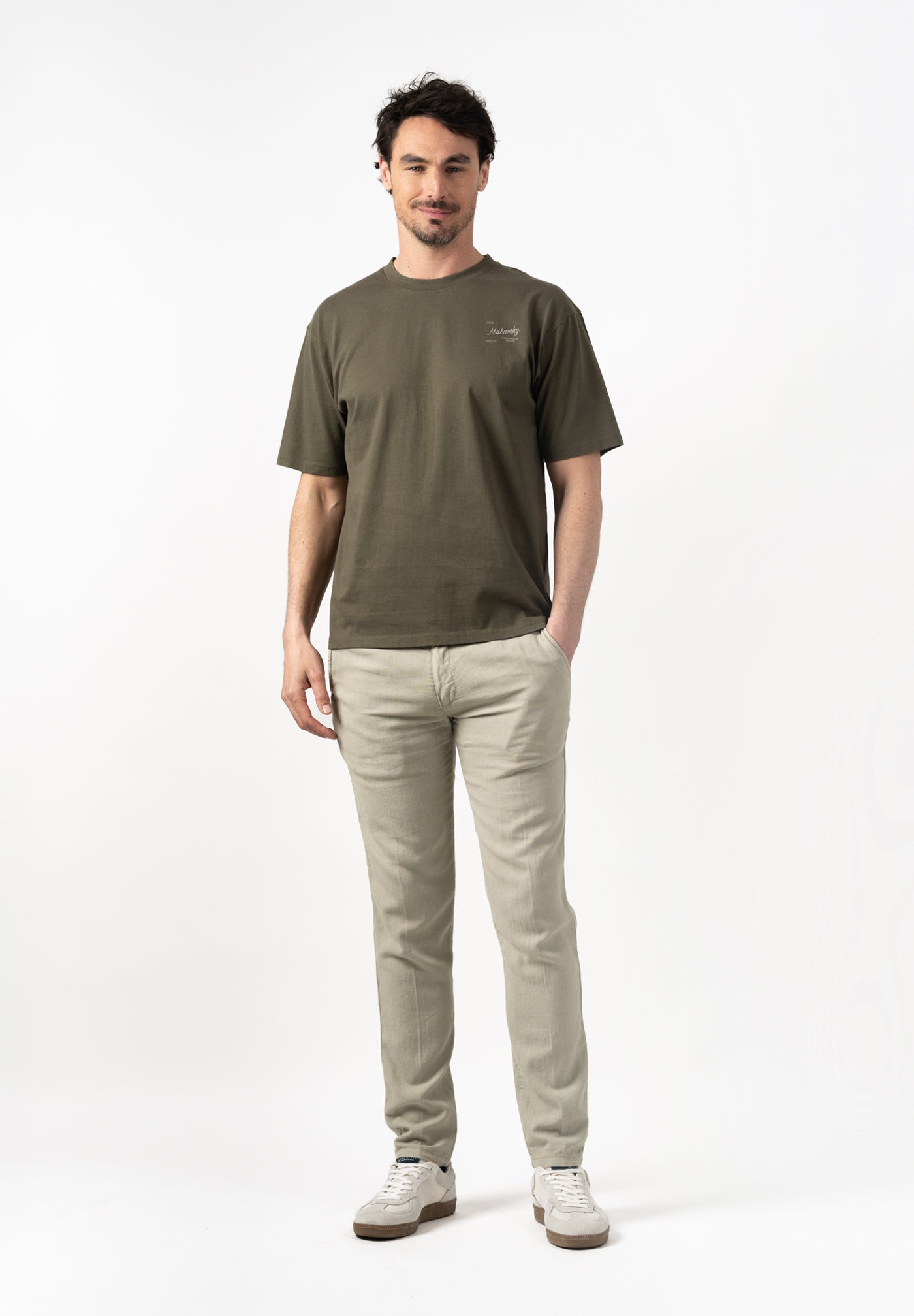 Men's Chino Dress Pants Linen Sand