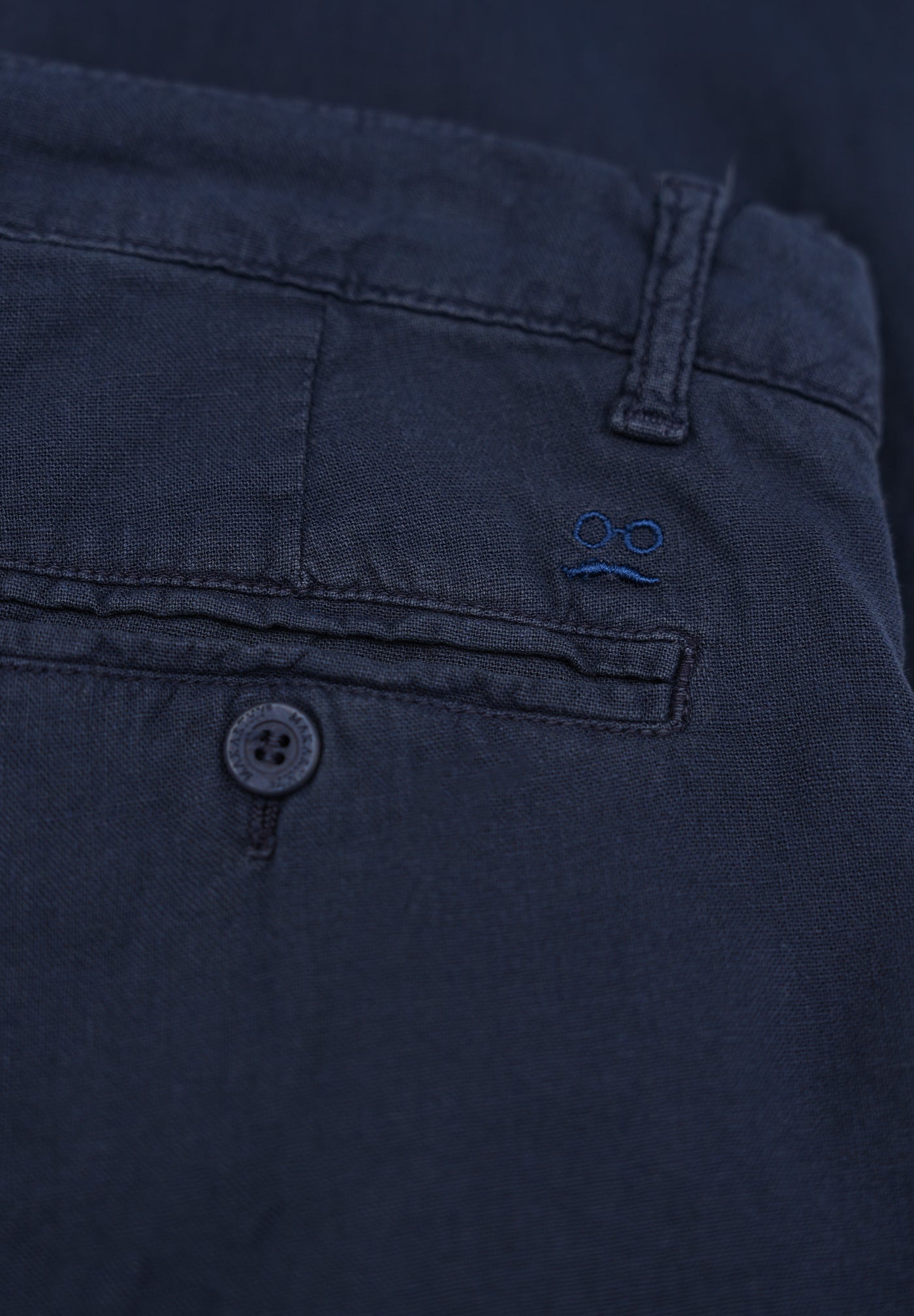 Midnight Blue Linen Chino Trousers