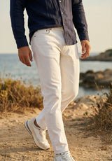 Pantalón Tejano Blanco Roto
