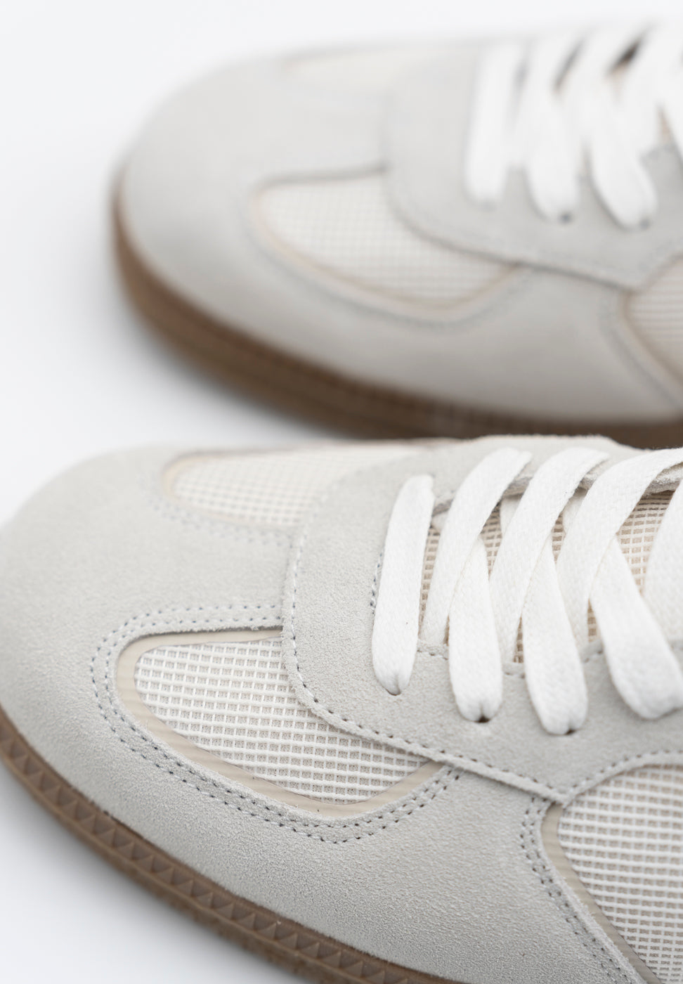 Retro Off-White Fabric Sneakers