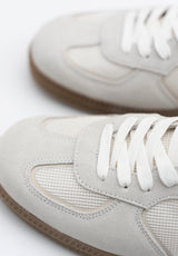 Zapatillas Retro Tejido Blanco Roto