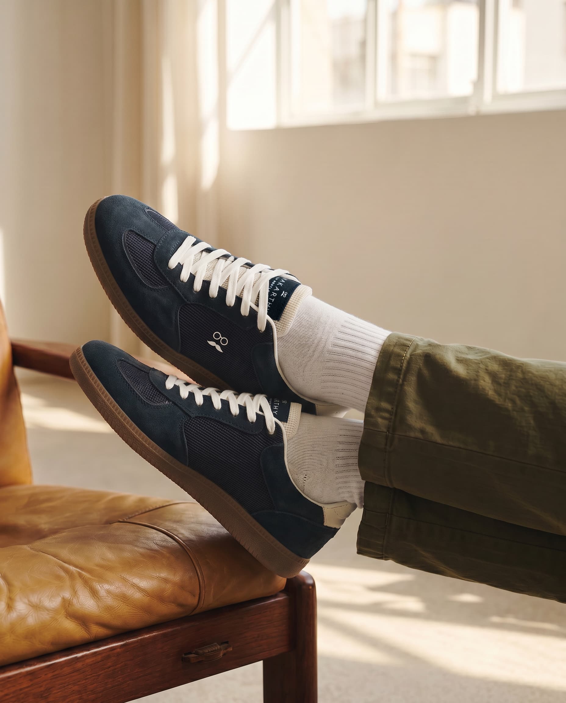 Vintage Indigo Fabric Retro Sneakers